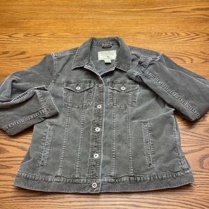 Eddie Bauer Weathered Gray Corduroy Jacket Women's XL
